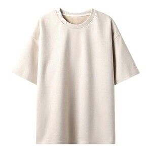 Men's Faux Suede T-shirt Size L or XL Casual Round Neck Pullover